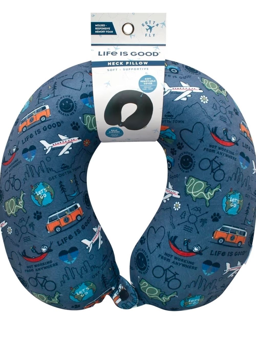 🇬🇪🔸️NWT Life Is Good Love for Travel Memory Foam Travel Neck Pillow